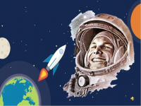 информационный час для детей, ко дню космонавтики «Человек в космосе». 