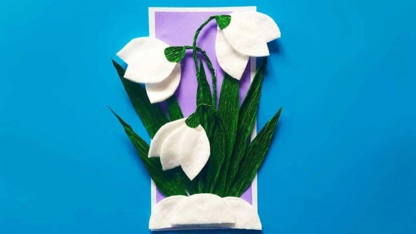 Мастер класс "Подснежники из ватных дисков"