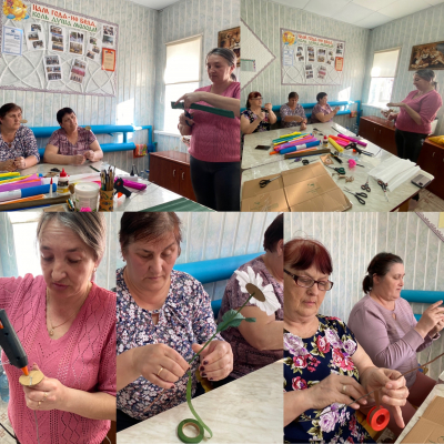 Мастер-класс по изготовлению цветов из гофрированной бумаги в Скородумском СДК