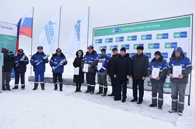 Торжественное мероприятие, посвященное вводу в эксплуатацию внутрипоселкового газопровода.